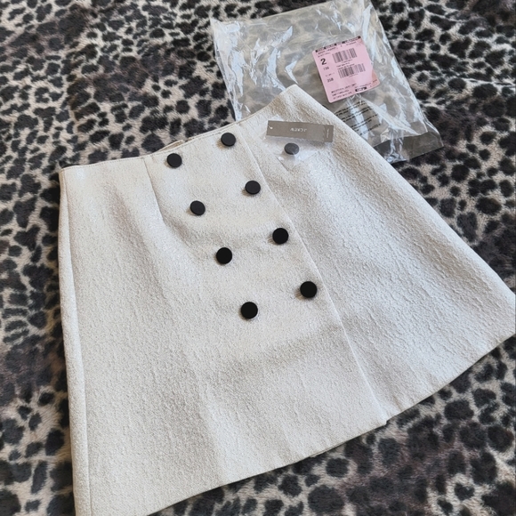 NWT J.Crew Collection mini skirt tuxedo inspired with silver tinsel - Picture 5 of 10